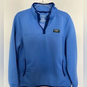 L.L.‎ Bean Airlight Knit Pullover Quarter Snap Sweatshirt Size Petite Large